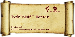 Ivánkó Martin névjegykártya